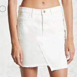 White Denim Skirt